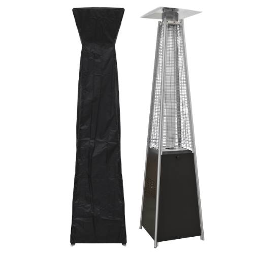 Dellonda DG224 Pyramid Gas Patio Heater 13kW for Commercial & Domestic Use, Supplied with Cover, Black