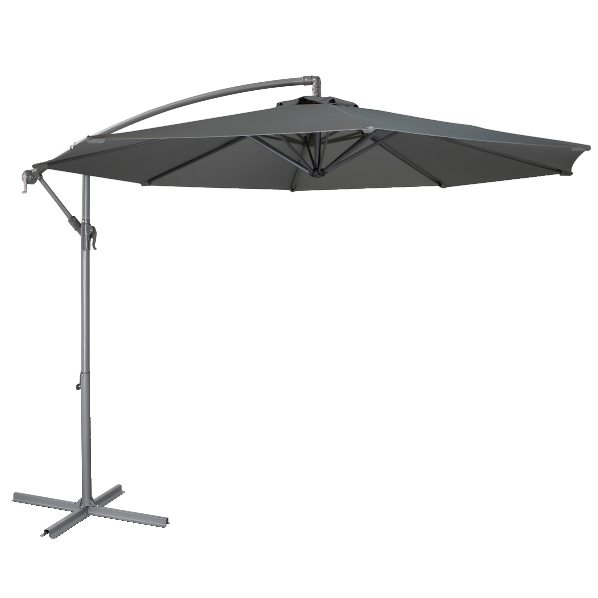 Dellonda DG264 Banana Parasol with Cover 3m - Grey