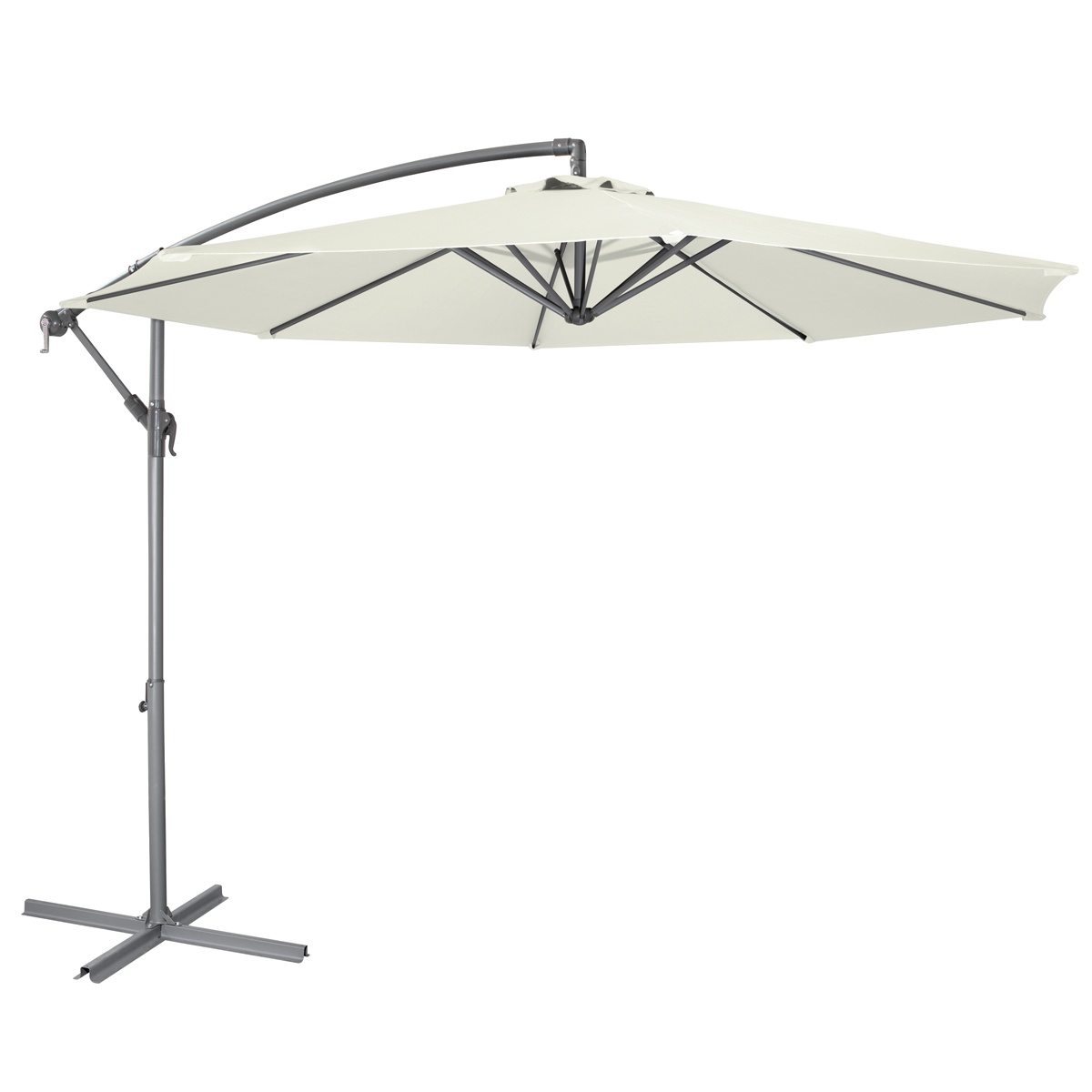 Dellonda DG265 Banana Parasol with Cover 3m - Cream