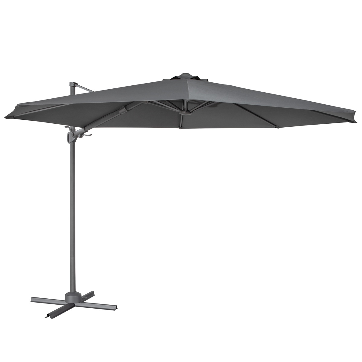 Dellonda DG267 Cantilever Parasol with 360° Rotation, Tilt & Cover 3m - Grey