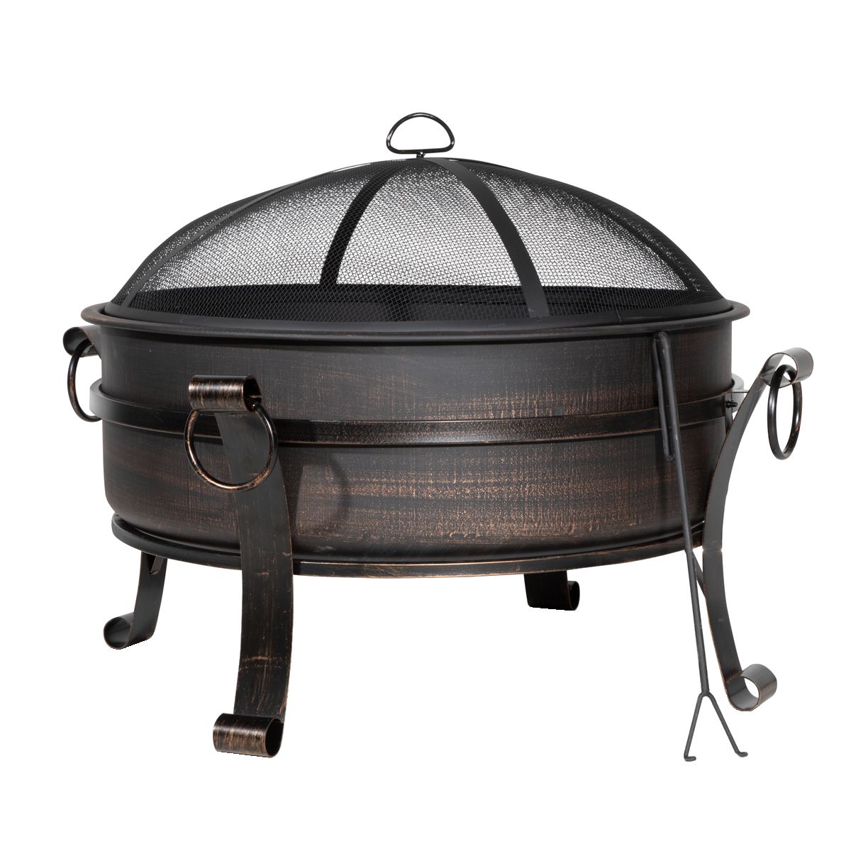 Dellonda DG42 76cm Deluxe 2-in-1 Outdoor Fire Pit & Coffee Table Antique Bronze Effect