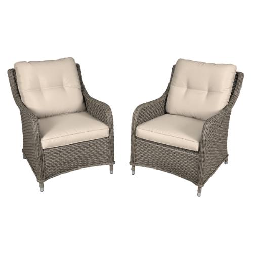 Dellonda DG69 Chester Rattan Wicker Outdoor Armchairs 2pc