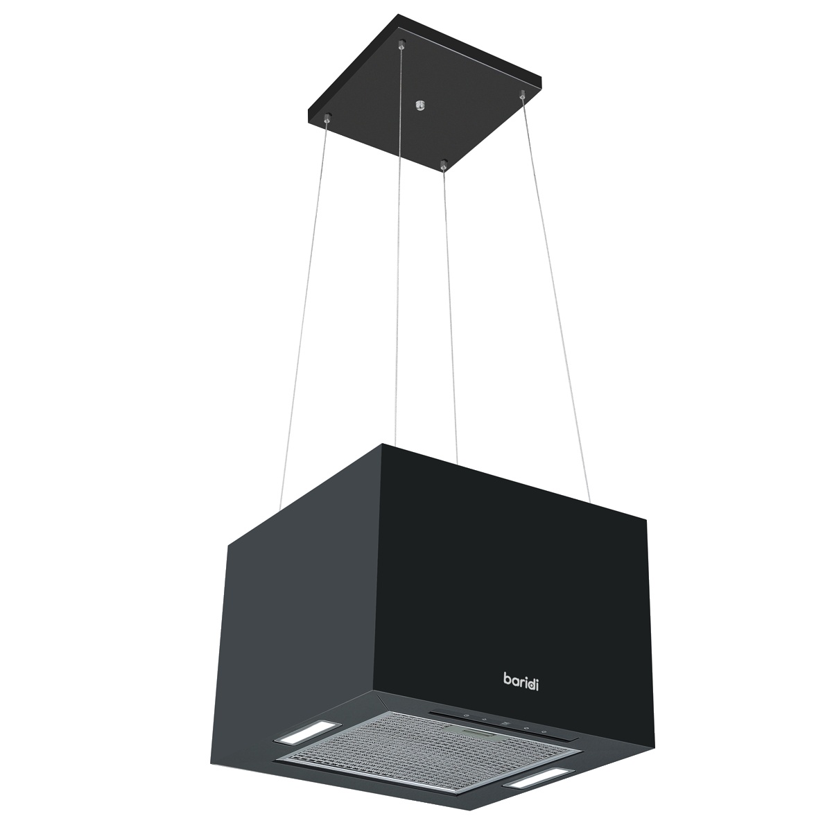 Baridi DH109 Square Island Cooker Hood 40cm - Black