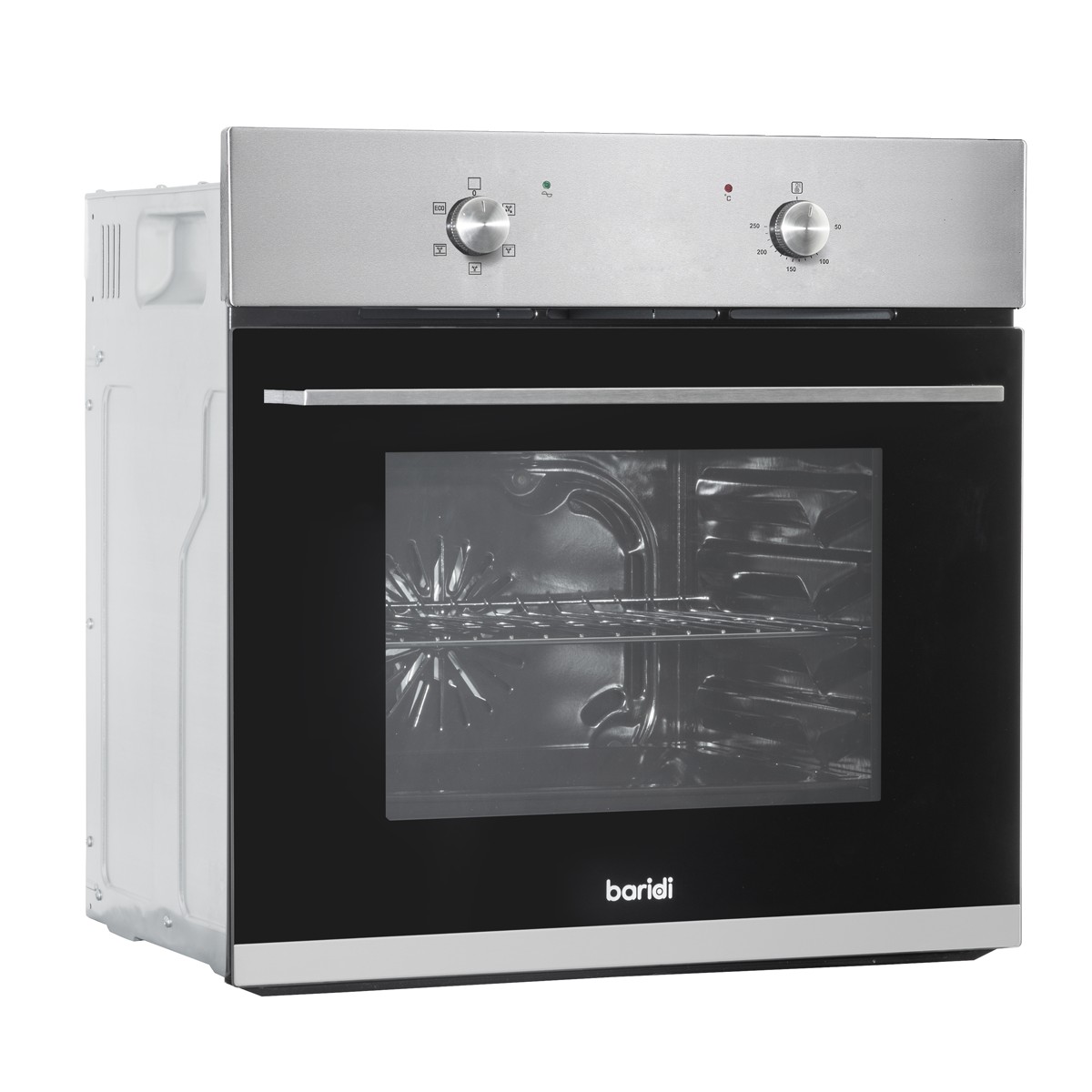 Baridi DH125 Integrated Fan-Assisted Electric Oven 60cm 55L Capacity - Black/Stainless Steel