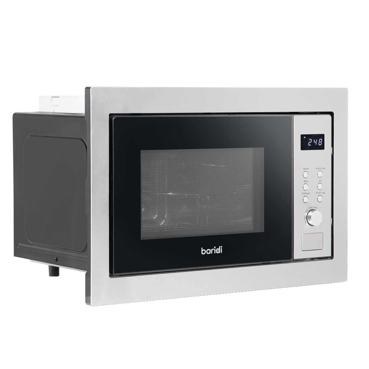Baridi DH197 Integrated Microwave Oven with Grill 25L Capacity 900W - Stainless Steel