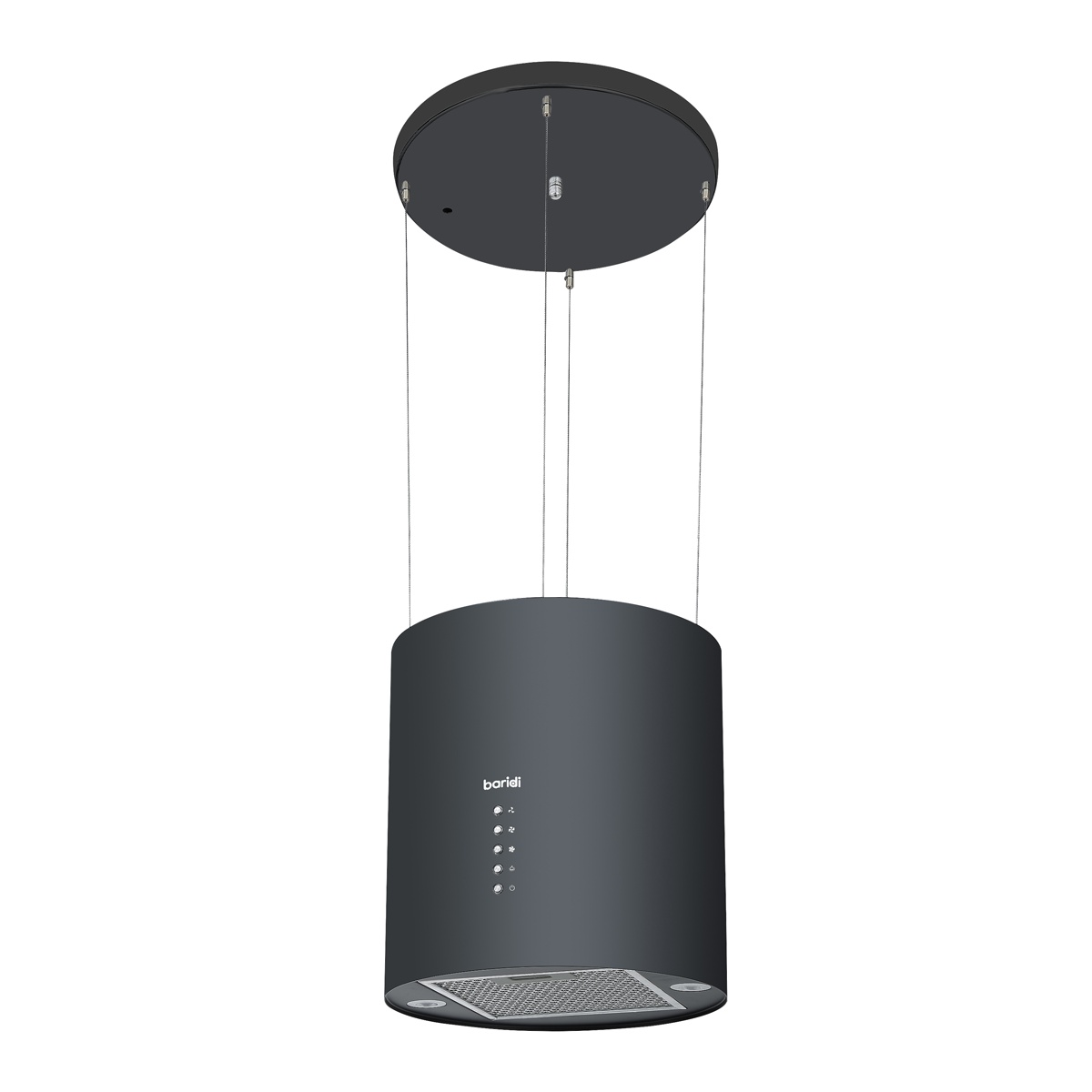 Baridi DH219 Round Island Cooker Hood 35cm - Black