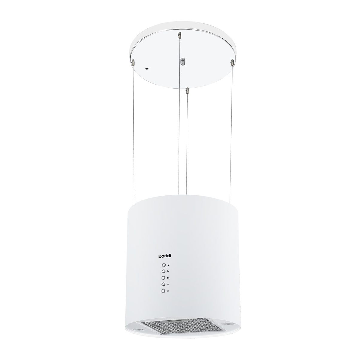 Baridi DH221 Round Island Cooker Hood 35cm - White