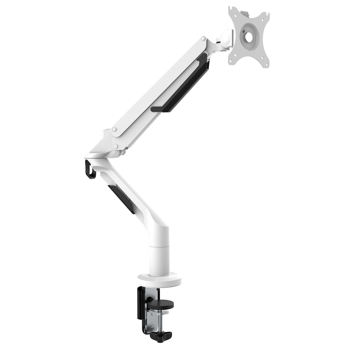 Dellonda DH26 Adjustable Single Monitor Arm with 360° Rotation - White