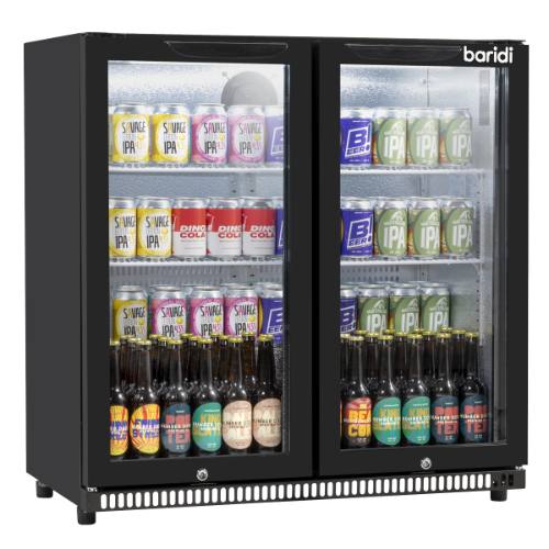 Sealey DH272 Baridi Hinged Double Door, Back Bar Drinks Fridge/Cooler, 190L Capacity