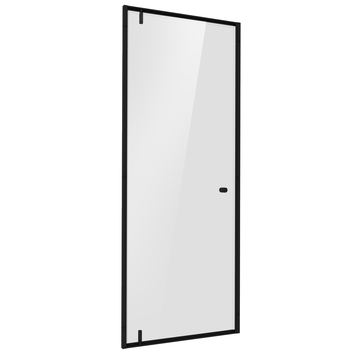 Dellonda DH307 Hinged Shower Door 800 x 1850mm, 6mm Tempered Glass, Reversible - Black