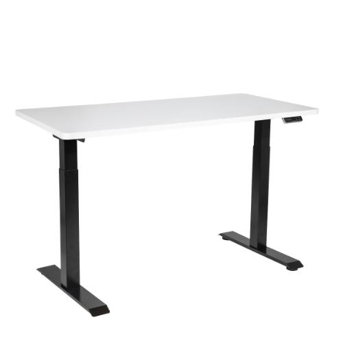Dellonda DH32 White Electric Height Adjustable Standing Desk, 1400 x 700mm Dual Motor 100kg