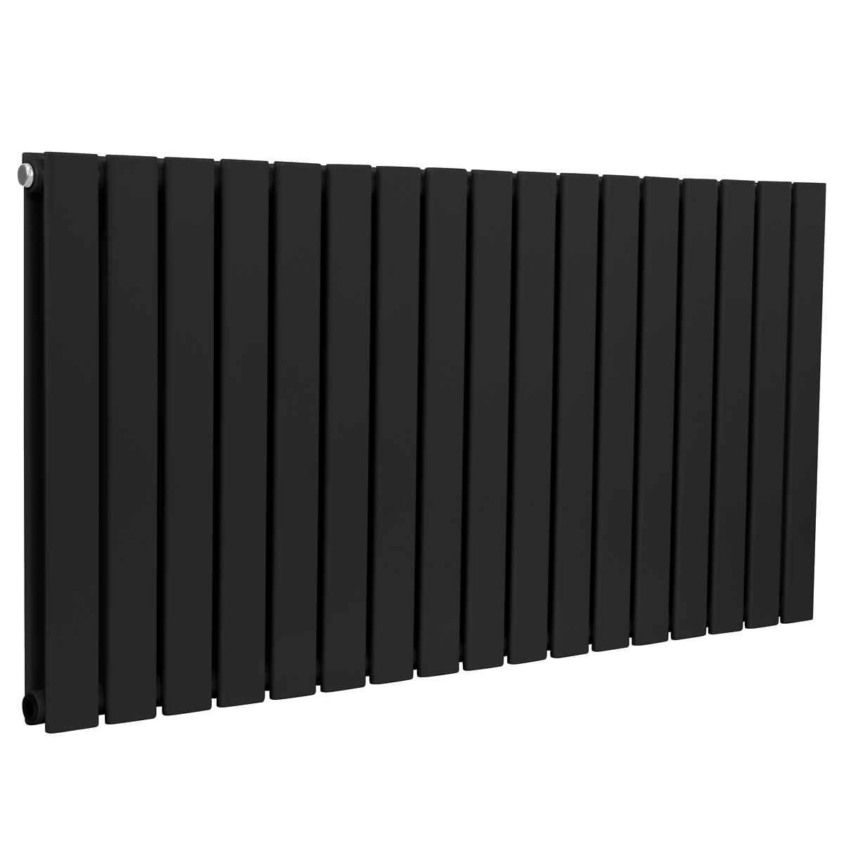 Baridi DH347 Horizontal Radiator Contemporary Double Flat Panel Design 600 x 1190mm – Black