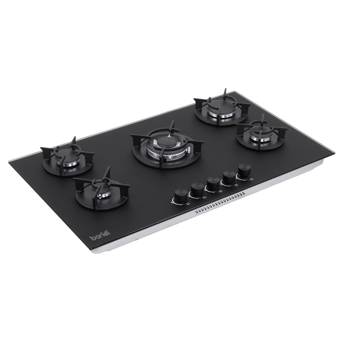 Baridi DH385 90cm Gas Hob Matt Black 5 Burners Cast Iron Supports & Auto Ignition 10.4kW