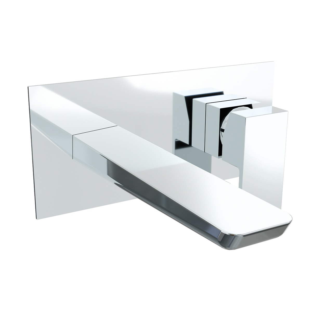 Baridi DH396 Wall Mounting Basin Mixer Tap, Square - Chrome