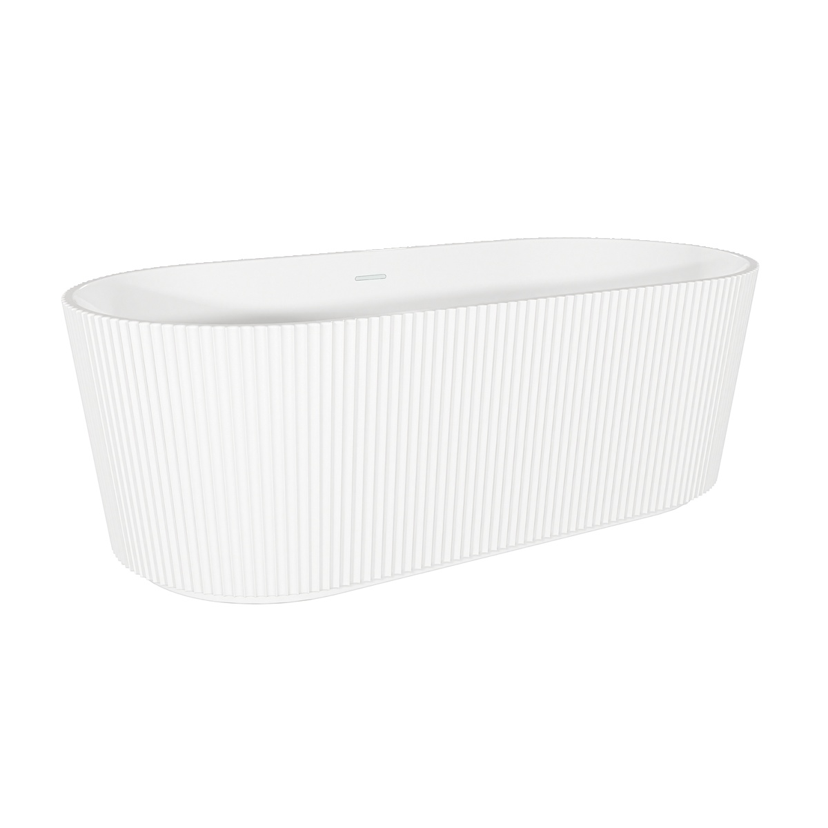 Baridi DH419 Double-Ended Fluted Design Bath with Slim Rim 150cm – Gloss White