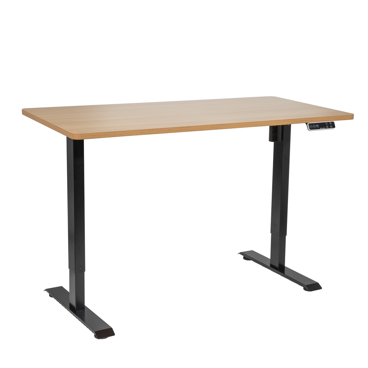 Dellonda DH41 Oak Electric Adjustable-Height Standing Desk with Memory, Quiet & Fast 1400 x 700mm