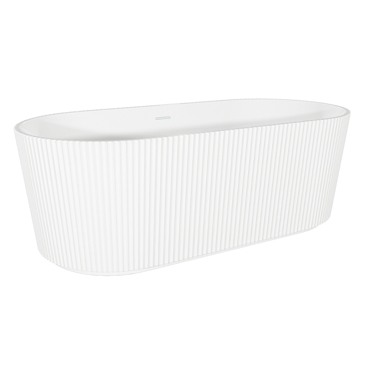 Baridi DH420 Double-Ended Fluted Design Bath with Slim Rim 168cm – Gloss White