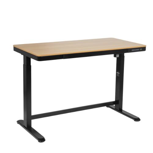 Dellonda DH65 Single Motor Ultra-Quiet Electric Desk with Control Panel, USB Port & Drawer - Oak Desktop
