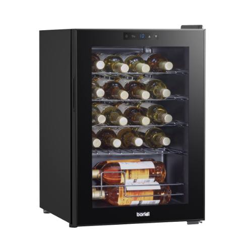 Baridi DH8 20 Bottle Wine Fridge with Digital Touch Screen Controls, Metal Shelves & LED Light - Black