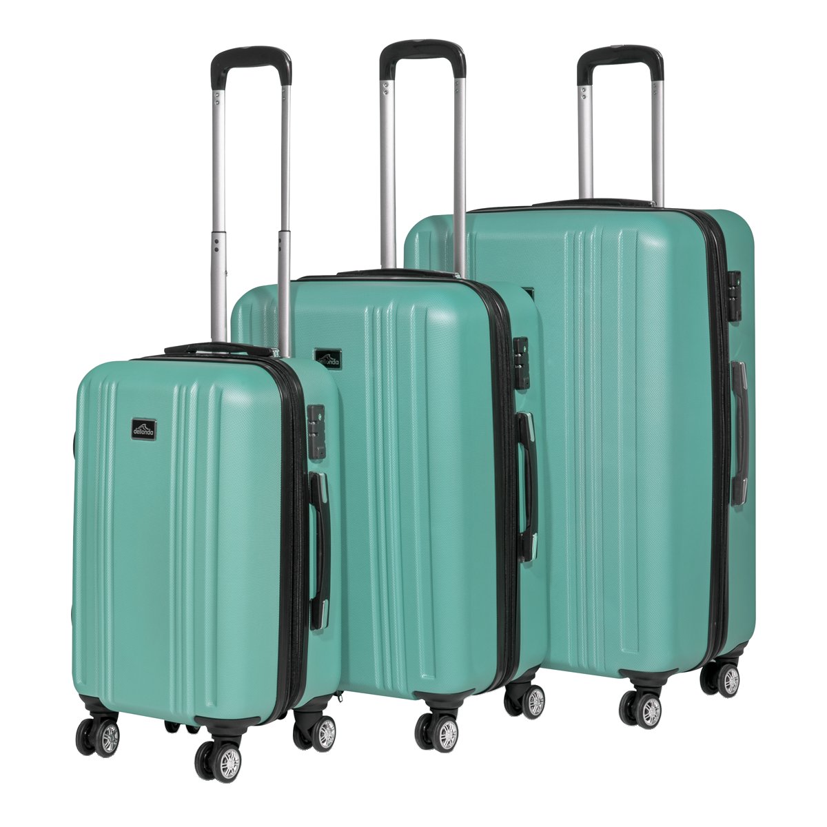 Dellonda DL126 Lightweight ABS Luggage Set with TSA Lock - Teal