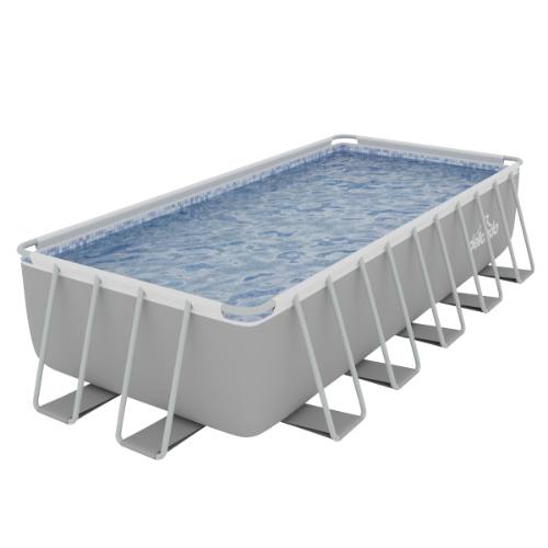 Dellonda DL150 Deluxe Steel Frame Rectangular Swimming Pool with Step Ladder & Filter Pump 21ft