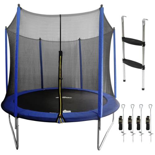 Dellonda DL94 Heavy-Duty Outdoor Trampoline with Safety Enclosure Net, Anchors & Ladder 10ft