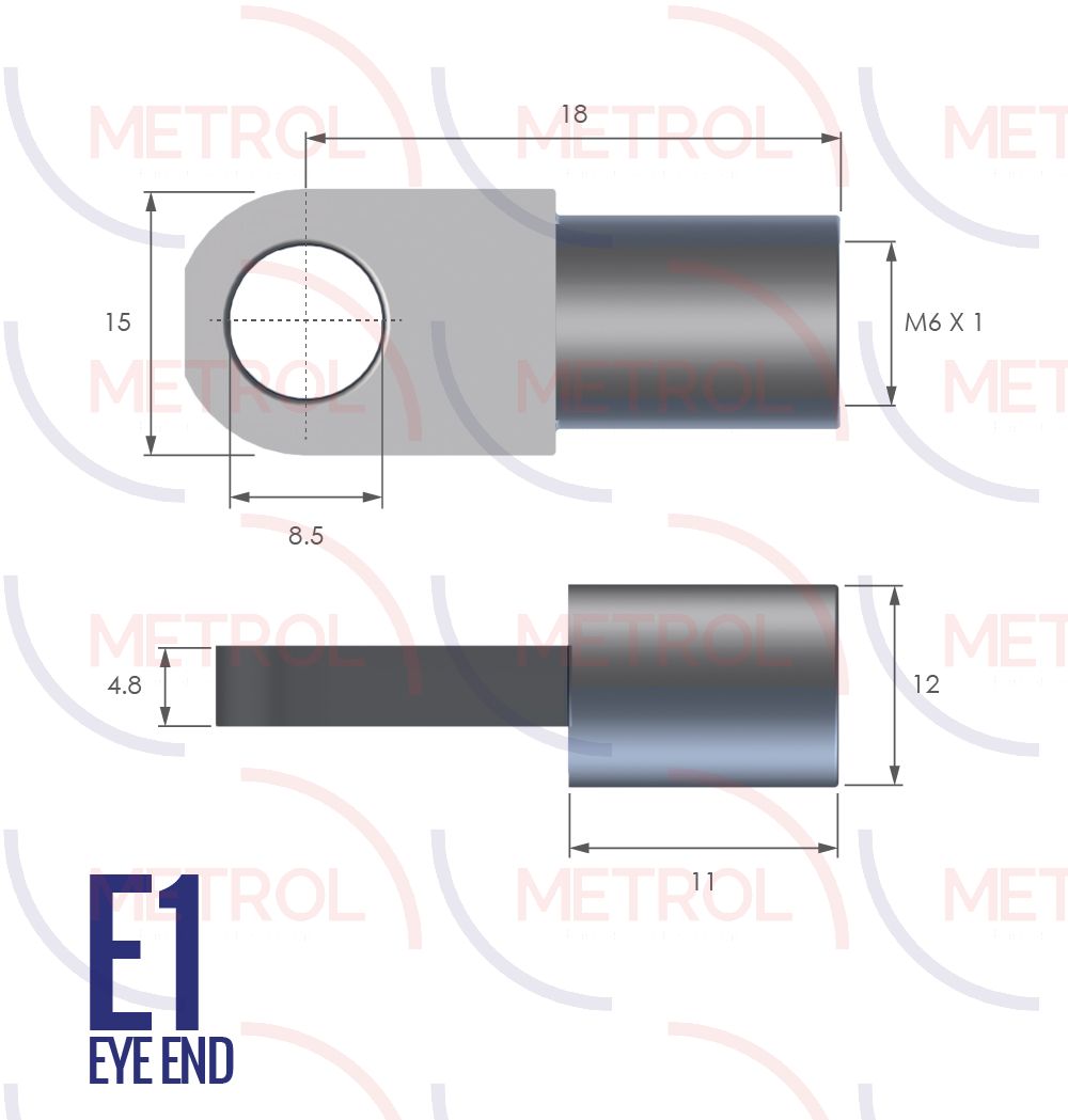 E1 Eye End Fittings with 6mm Thread