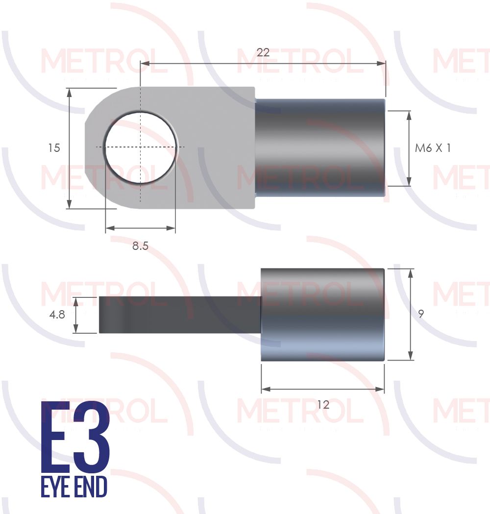 E3 Eye End Fittings with 6mm Thread