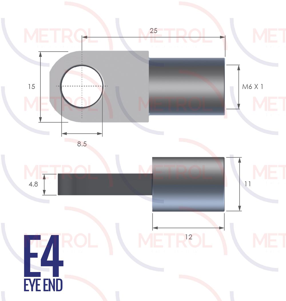 E4 Eye End Fittings with 6mm Thread