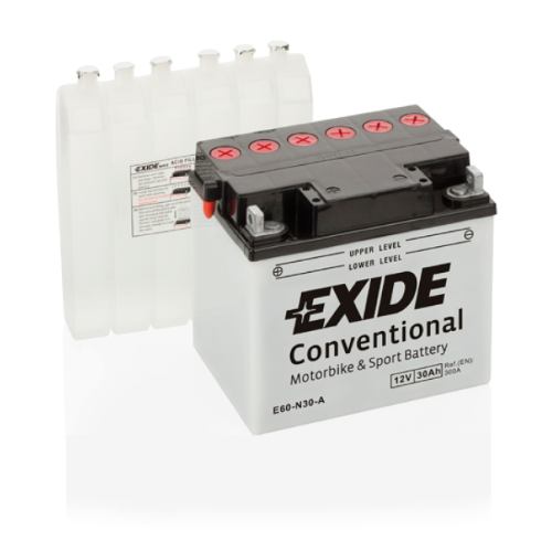 EXIDE - E60-N30-A - Motorcycle Battery -12V 30Ah