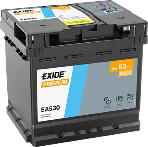 EXIDE - EA530 - Premium Car Battery -12V 53Ah
