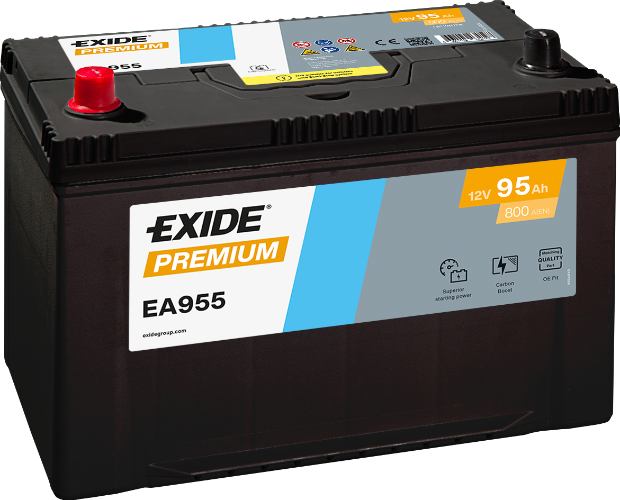 Exide EA955 Premium Car Battery 250TE -12V 95Ah, 5 Years Warranty