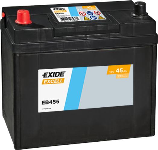 EXIDE - EB455 - Excell Car Battery -12V 45Ah