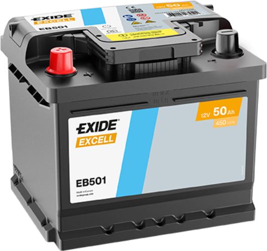 EXIDE - EB501 - Excell Car Battery -12V 50Ah
