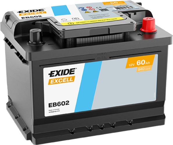 EXIDE - EB602 - Excell Car Battery -12V 60Ah