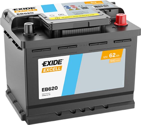 EXIDE - EB620 - Excell Car Battery -12V 62Ah