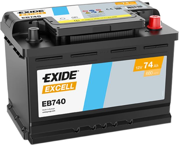 Exide EB740 067SE Excell Car Battery (EX18) -12V 74Ah