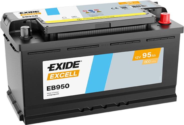 Exide EB950 Excell Car Battery 017SE -12V 95Ah, 4 Years Warranty