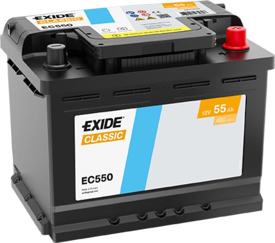 EXIDE - EC550 - Classic Car Battery -12V 55Ah