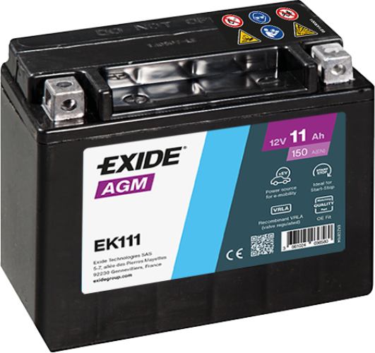 EXIDE - EK111 - Auxiliary Car Battery -12V 11Ah