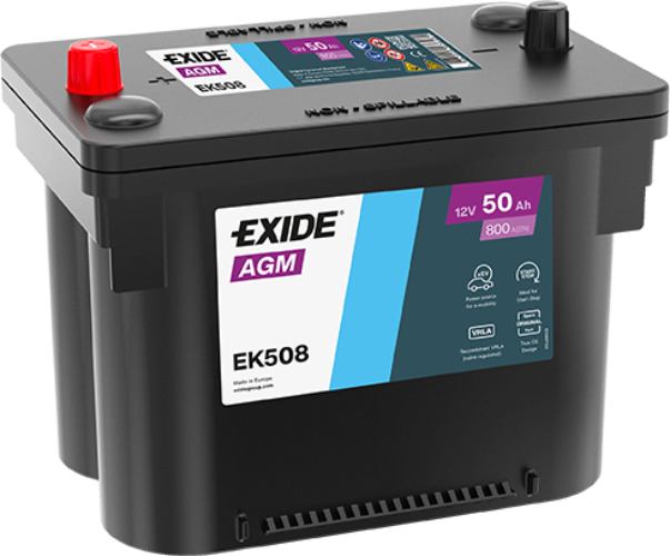 Exide EK508 AGM Car Battery -12V 50Ah, 3 Years Warranty