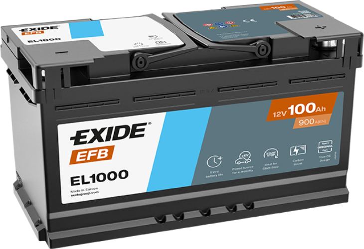 EXIDE - EL1000 - Micro-Hybrid - EFB Car Battery -12V 100Ah