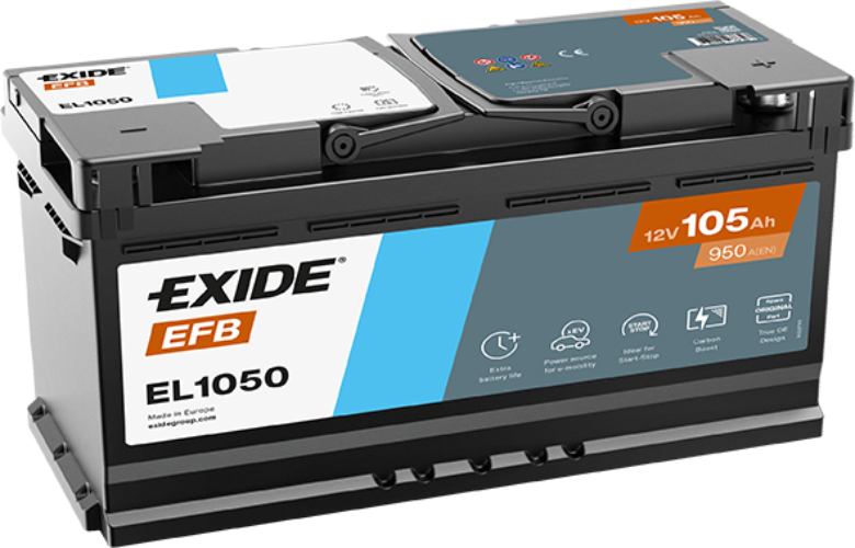 Exide EL1050 020 EFB Car Battery -12V 105Ah, 3 Years Warranty
