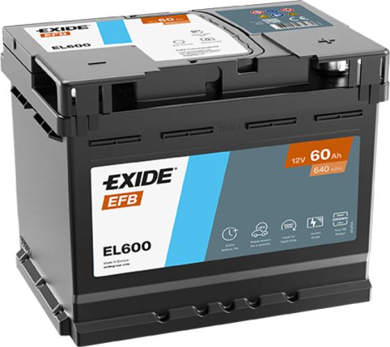 EXIDE - EL600 - Micro-Hybrid - EFB Car Battery -12V 60Ah
