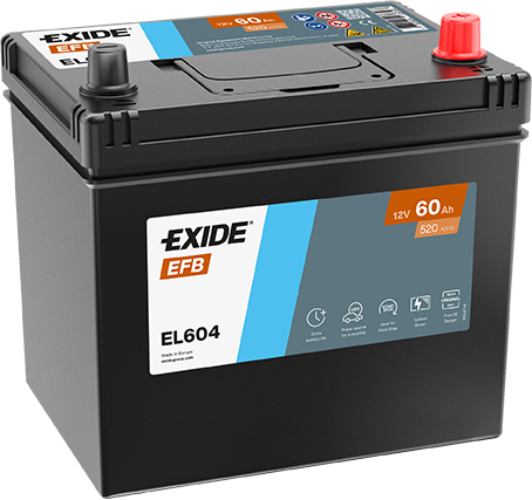 Exide EL604 005L EFB Car Battery -12V 60Ah, 3 Years Warranty