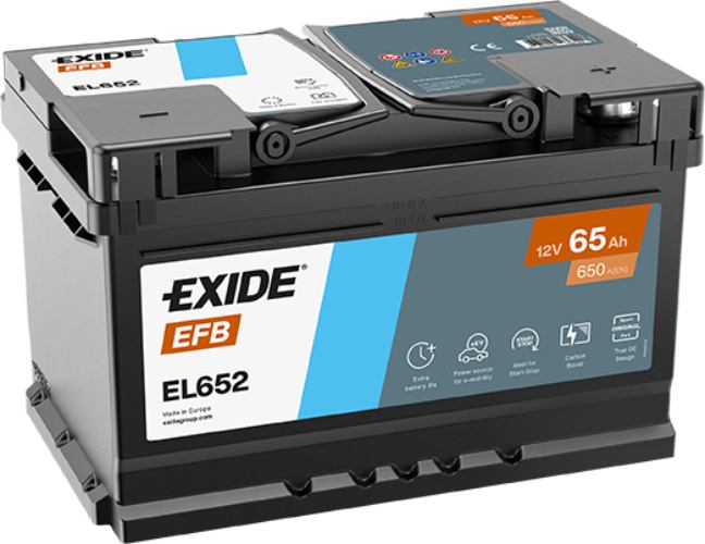 EXIDE - EL652 - Micro-Hybrid - EFB Car Battery -12V 65Ah