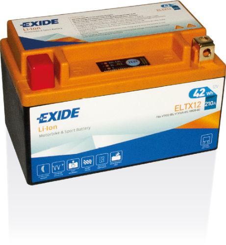EXIDE - ELTX12 - Lithium Motorcycle Battery -12V 3.5Ah