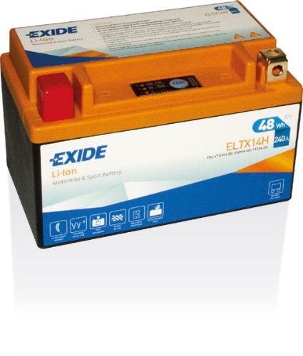 EXIDE - ELTX14H - Lithium Motorcycle Battery -12V 4Ah
