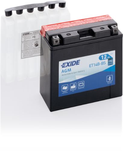 EXIDE - ET14B-BS - MF Motorcycle Battery -12V 12Ah