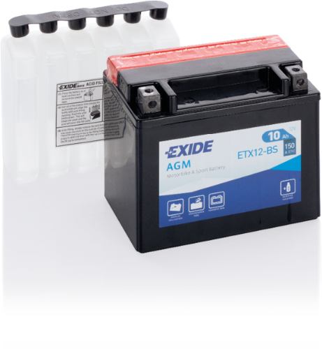 EXIDE - ETX12-BS - MF Motorcycle Battery -12V 10Ah